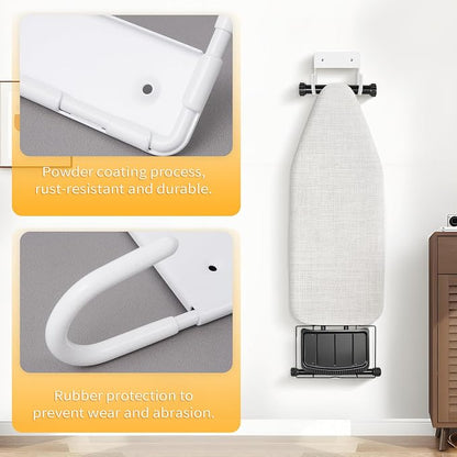 Ironing Board Hanger Wall Mount, Metal Iron Board Wall Mount | White | - Image 6