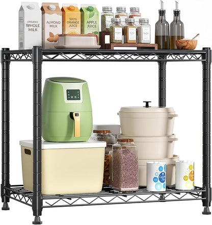 NEWBULIG 2-Tier Wire Storage Shelves, 200 lbs Heavy Duty Steel Rack, tool-free by NEWBULIG