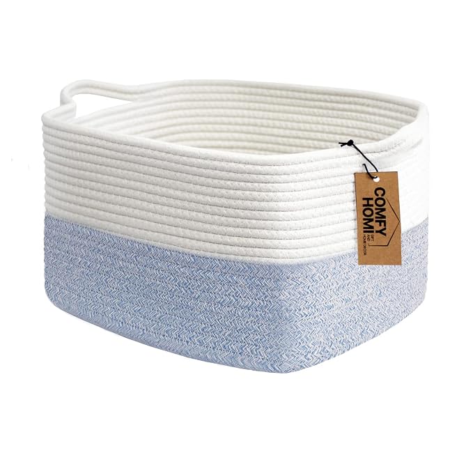 COMFY-HOMI Cotton Rope Woven Basket by COMFY-HOMI