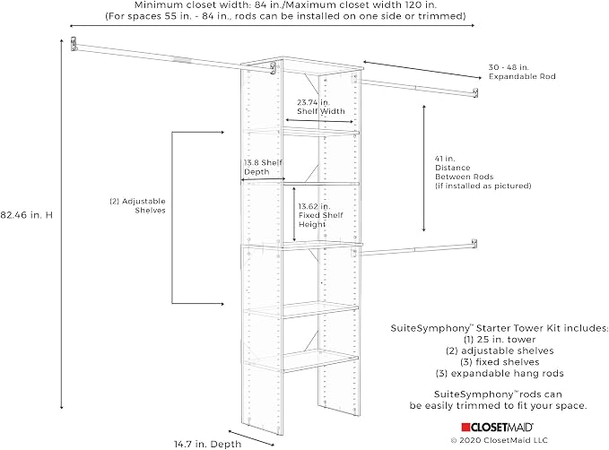 ClosetMaid SuiteSymphony Wood Closet Organizer Starter Kit - Image 13