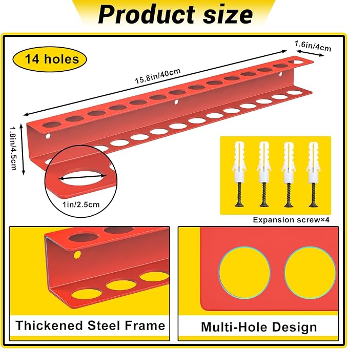 Screwdriver Plier Organizer Wall Mount, Screwdriver Rack, Metal Plier Holder - Image 2