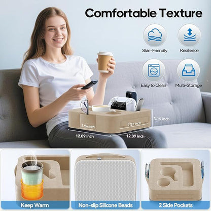 Couch Cup Holder Pillow, Sofa and Bed Organizer Caddy - Image 5