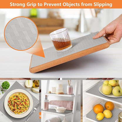 Light Gray Shelf Liners for Kitchen Cabinets Refrigerator Liners Waterproof & - Image 7