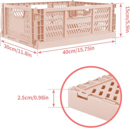 Domiella 2-Pack Crates for Storage, Storage Crates Plastic Stackable, Foldable - Image 2