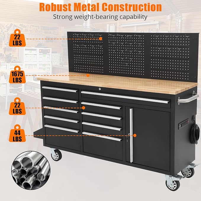 GarveeTech 61-Inch Heavy Duty Rolling Tool Chest - Image 4