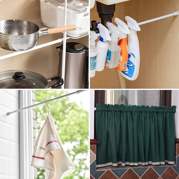 AIZESI Spring Tension Curtain Rods Short Tension Rod - Image 5