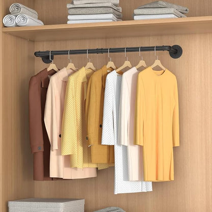 4 Pack Wall Mounted Clothes Rack, Heavy Duty Iron Garment Rack Bar - Image 2
