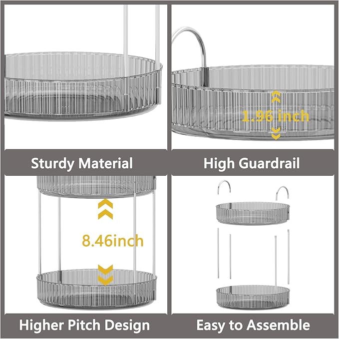 360 Rotating Makeup Organizer, 3 Tier Large Capacity Make Up Organizers and - Image 4