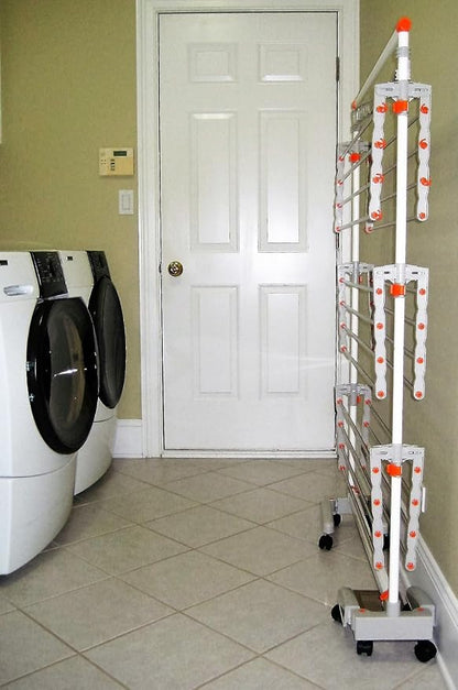 idee BDP-V23 Foldable Rolling 3-Tier Clothes Laundry Drying Rack - Image 6