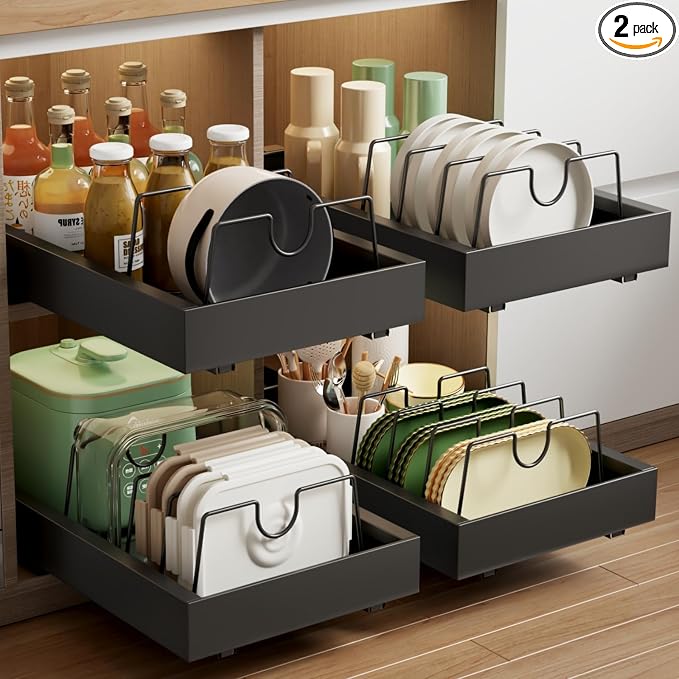 Mustorn 2 Pack Pull Out Cabinet Organizer by MUSTORN