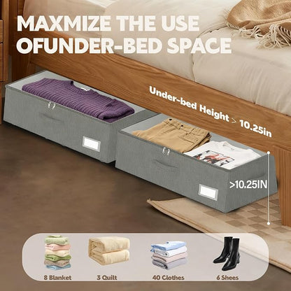 Under Bed Storage with Wheels, No Assemble Required 10 inches Height, Rolling - Image 2