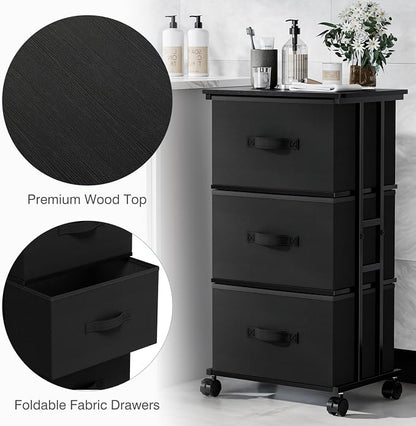 OLIXIS Dresser Storage with 3 Drawers, Fabric Dresser Tower - Image 5
