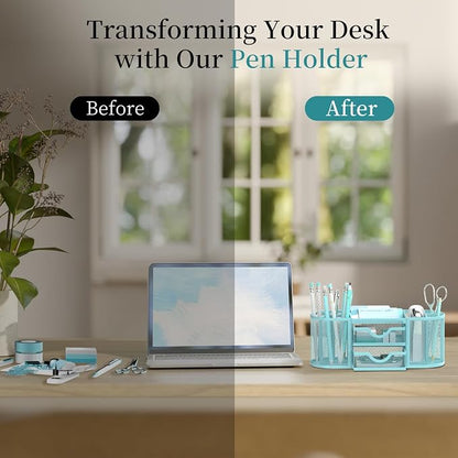 SUPEASY Mesh Desk Organizer, Desk Organizers and Accessories, Pen Holder - Image 7