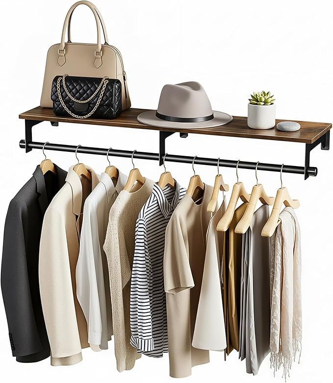 Luxspire Wall Mounted Clothes Rack, 43.3inch Clothing Racks by Luxspire