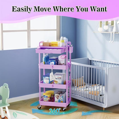 SUNALLY 4 Tier Rolling Cart Organizer - Image 6