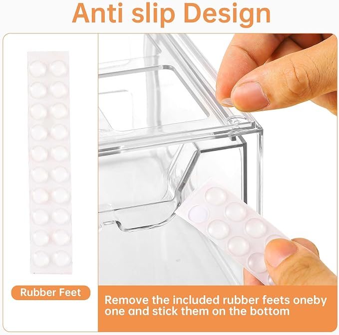 8 Pack Stackable Makeup Organizer, 4.4'' Tall Acrylic Bathroom Makeup Organizer - Image 3