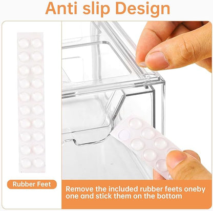 8 Pack Stackable Makeup Organizer, 4.4'' Tall Acrylic Bathroom Makeup Organizer - Image 3