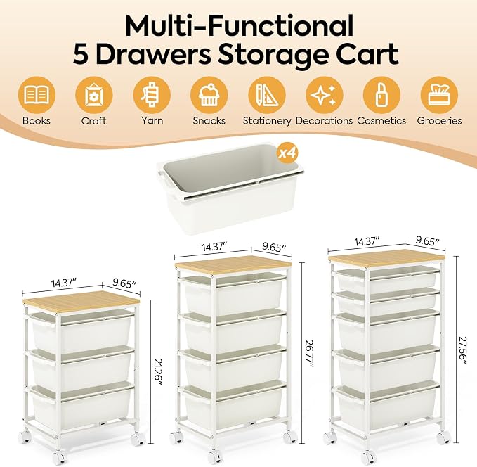 KINGBOARD Slim Rolling Cart - Image 2