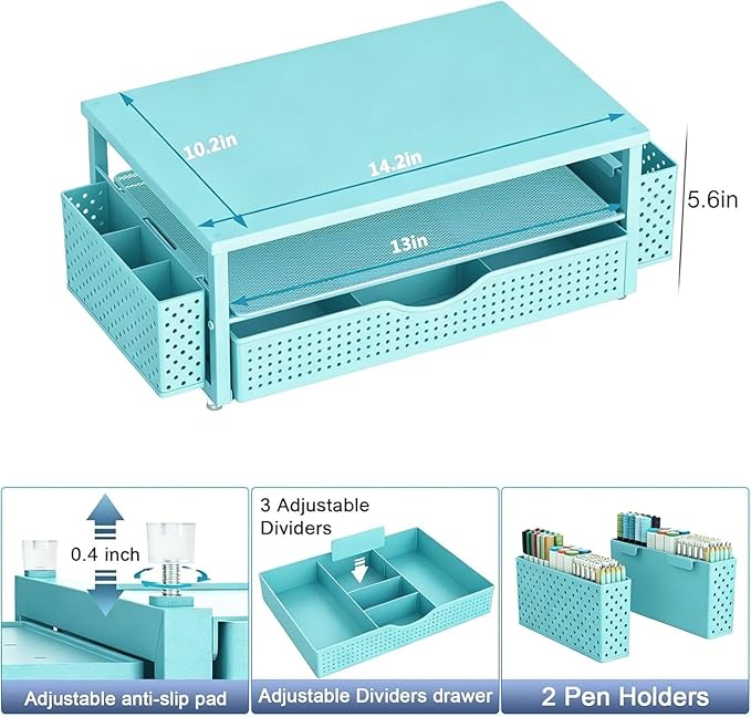 Spacrea Desk Organizer and Accessories, Computer Monitor Stand Riser - Image 5
