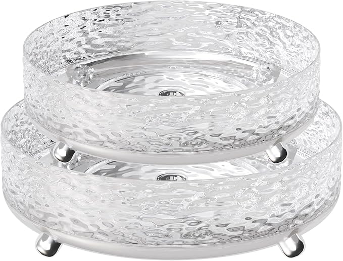 2 Pcs Lazy Susan Organizer, 9in &11in Elegant Lazy Susan Turntable Organizer by SlowSLog