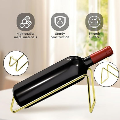 TONLEA Countertop Wine Rack, Metal Small Wine Rack, Tabletop Wine Storage Stand - Image 2