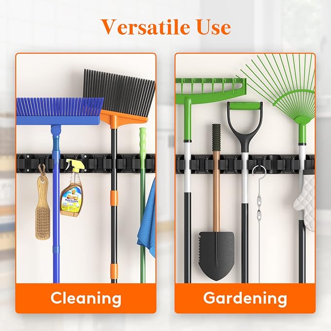 Lifewit Mop and Broom Holder Wall Mount, Anti-Slip Broom Hanger - Image 7
