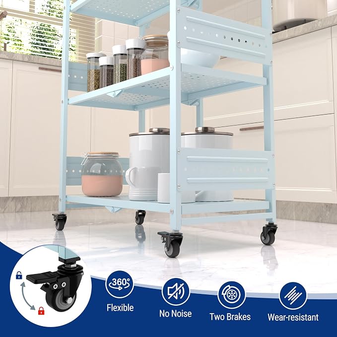 WORKPRO 4-Tier Folding Shelf, No-Assembly Metal Storage Rack - Image 6