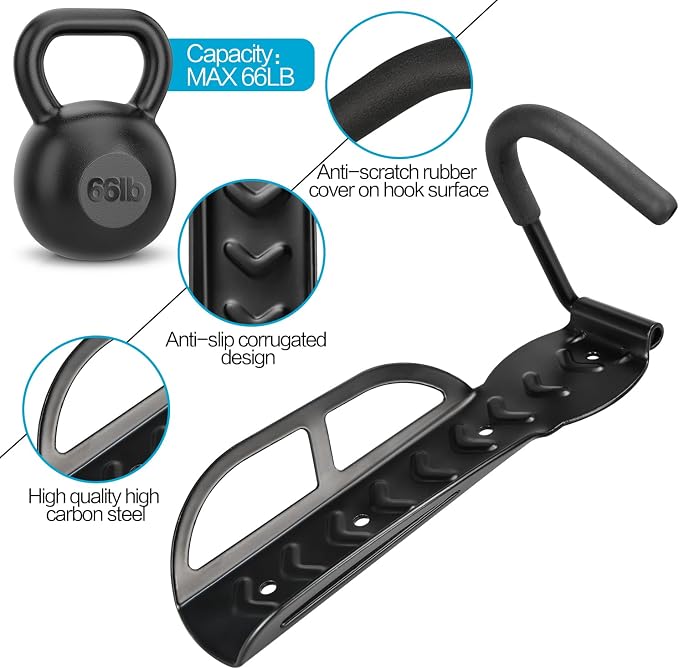 DkOvn 4 Pack Bike Rack Garage Wall Mount, - Image 3