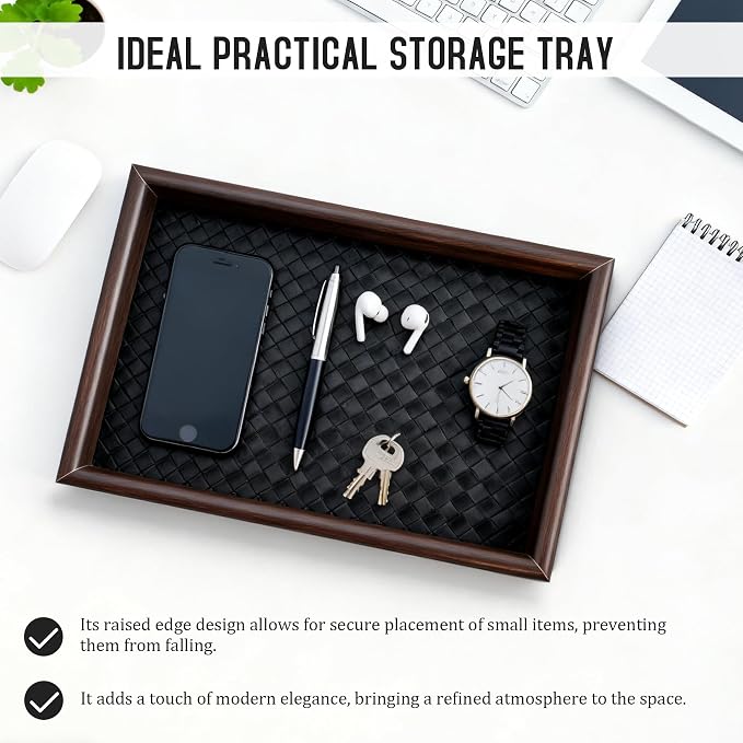 Wooden Valet Tray Desk Organizer - Image 7