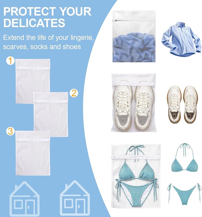 Honeycomb Mesh Laundry Bags 3 Pack, Durable Washing Bags - Image 5