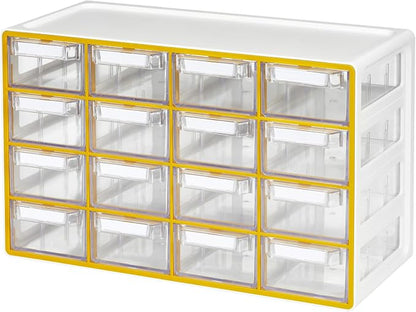Blue Ginkgo Medium 16-Drawer Cabinet – Stackable Clear Organizer by BLUEGINKGO