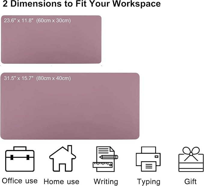 SUJAYU Dual Sided PU Leather Desk Pad, Mouse Pad, Office Desk Mat, Non-Slip - Image 2