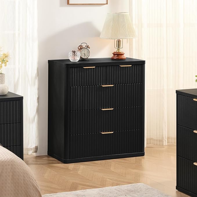 LEYAOYAO Fluted 5 Drawers Dresser - Image 4