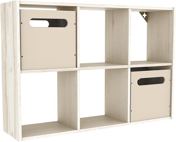ClosetMaid 5430 Mini 6-Cube Desktop or Wall Mount Organizer, Bleached Walnut - Image 2
