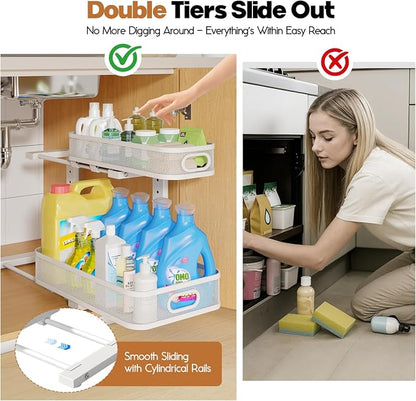 2 Pack 17.3IN-Depth Under Sink Organizer - Image 3