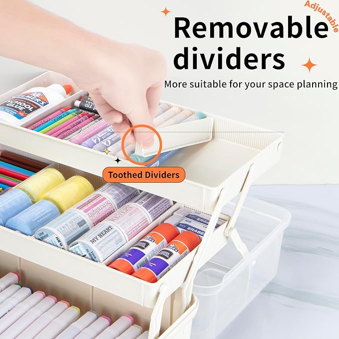 TERGOO 14in 3-Layer Multipurpose Craft Organizers and Storage - Image 3