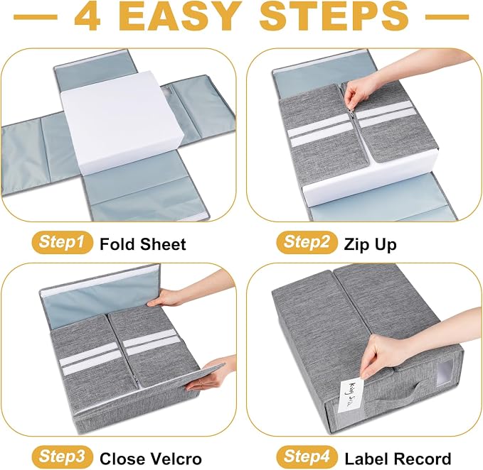 Cosybreeze Bed Sheet Organizer 2 Pack Foldable Linen Closet Organizers and - Image 4