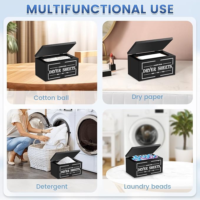 Dryer Sheet Holder and Lid, Dryer Sheet Container, Laundry Pods Dispenser - Image 5