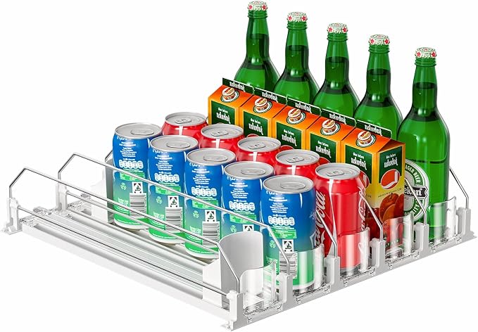 Upgraded Drink Organizer for Fridge, Space-Saving Fridge Drink Organizer by KuukikvDirect