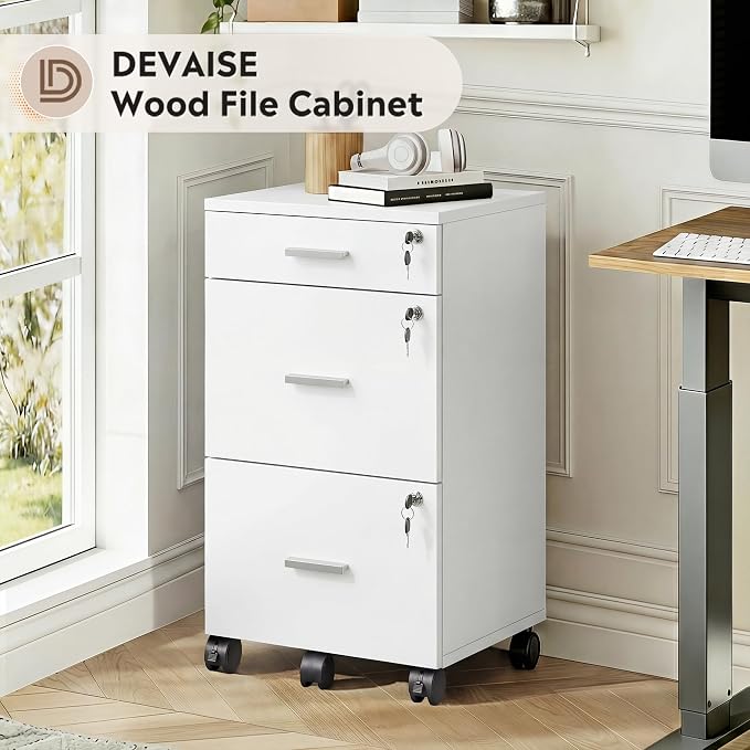 DEVAISE 3 Drawer File Cabinet - Image 3
