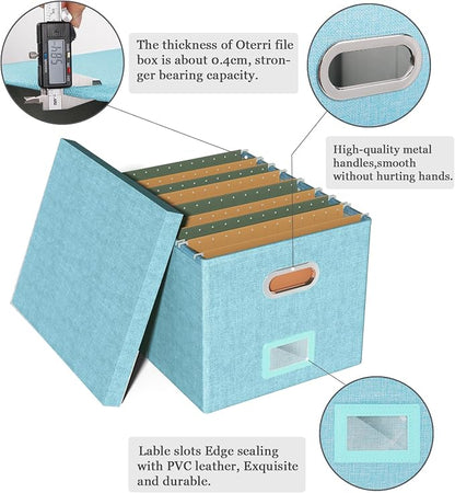 2 Pack File Storage Organizer Box, Filing Box, Portable File Box - Image 4