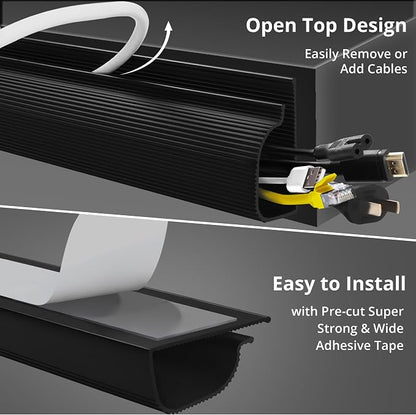 Cable Management Under Desk Self Adhesive Cable Raceways Channel - Image 7