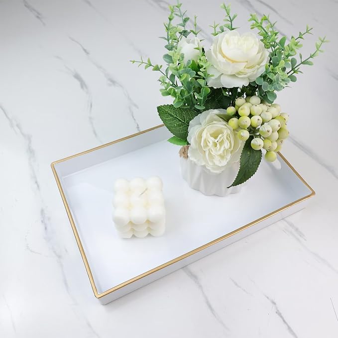 Spsyrine White Bathroom Vanity Tray by Spsyrine