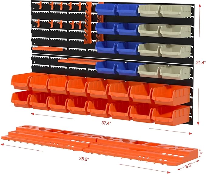 52PCS Wall Mounted Storage Bins Garage Storage Drawers - Image 6