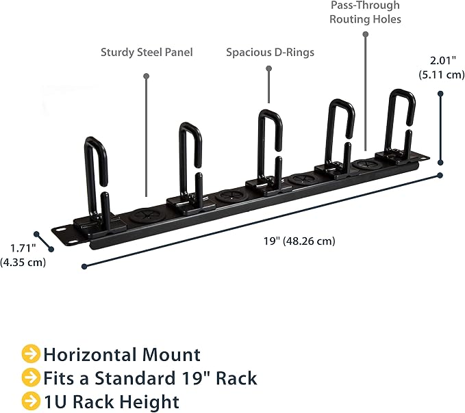 StarTech.com 1U 19" Cable Management Organizer - Image 2