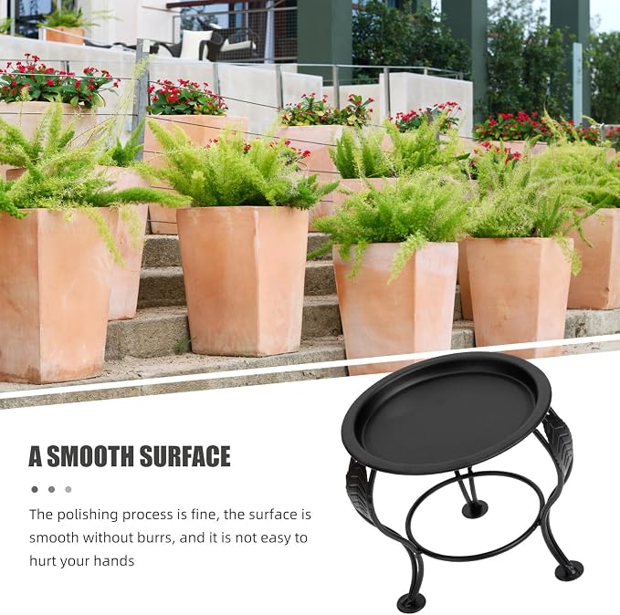 Kisangel Iron Flower Pot Holder Planter Stand, Mini Tripod Iron Art Plant Rack - Image 4