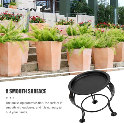 Kisangel Iron Flower Pot Holder Planter Stand, Mini Tripod Iron Art Plant Rack - Image 4