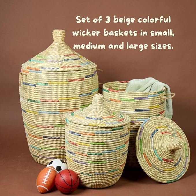 Tall Large Decorative Wicker Storage Basket - Image 7