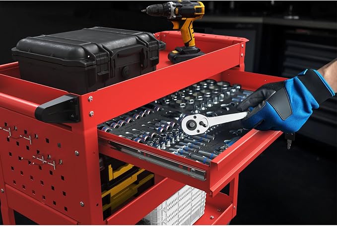 3 Tier Rolling Tool Cart, Tool Carts - Image 4
