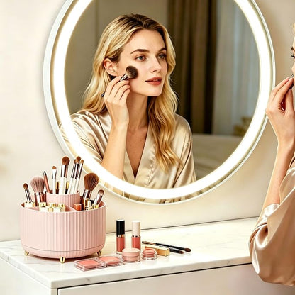 360°Rotating Makeup Brush Holder Organizer, Spinning Skincare Storage Carousel - Image 3